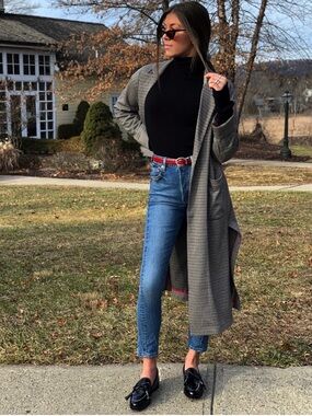 LIKE NEW. Sanctuary Plaid Trench Coat